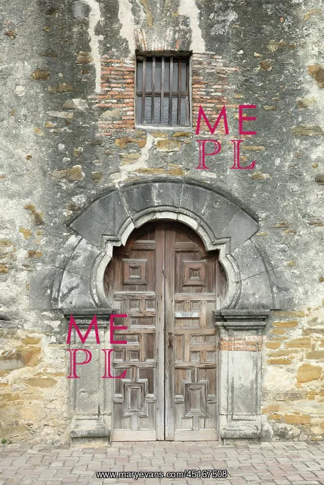 : Entrance, Chapel, Mission Espada, San Antonio, Texas, USA : Entrance, Chapel, Mission Espada, San Antonio, Texas, USA
