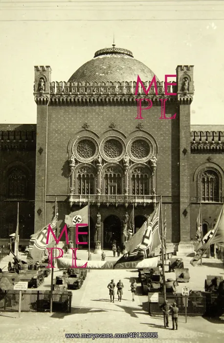 : Entrance to the swastika flags decorated : Entrance to the swastika flags decorated