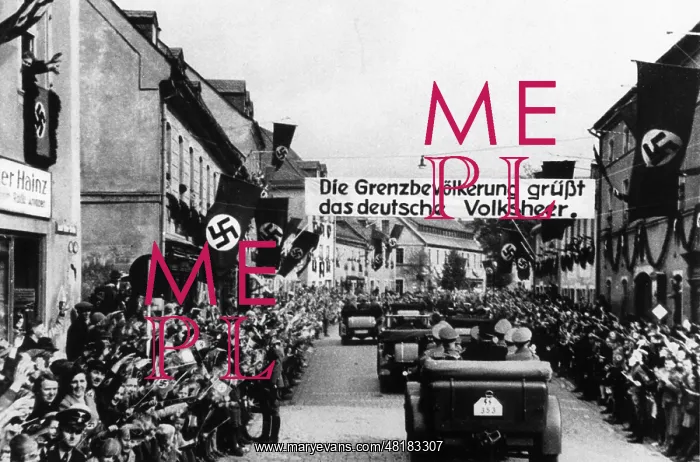 : The entry of Adolf Hitler in Sudetenland, 1938 : The entry of Adolf Hitler in Sudetenland, 1938