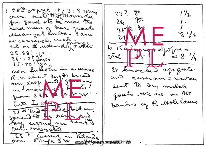 : The Last Entry in Dr. David Livingstone's Notebook, 1873 : The Last Entry in Dr. David Livingstone's Notebook, 1873