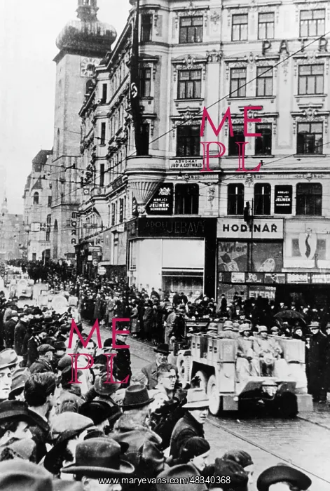 : Entry of German troops in Bruenn, 1939 : Entry of German troops in Bruenn, 1939