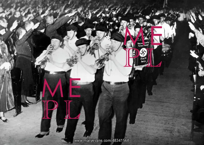 : Entry of the SA to a mass event of the NSDAP in Berlin, 1932 : Entry of the SA to a mass event of the NSDAP in Berlin, 1932