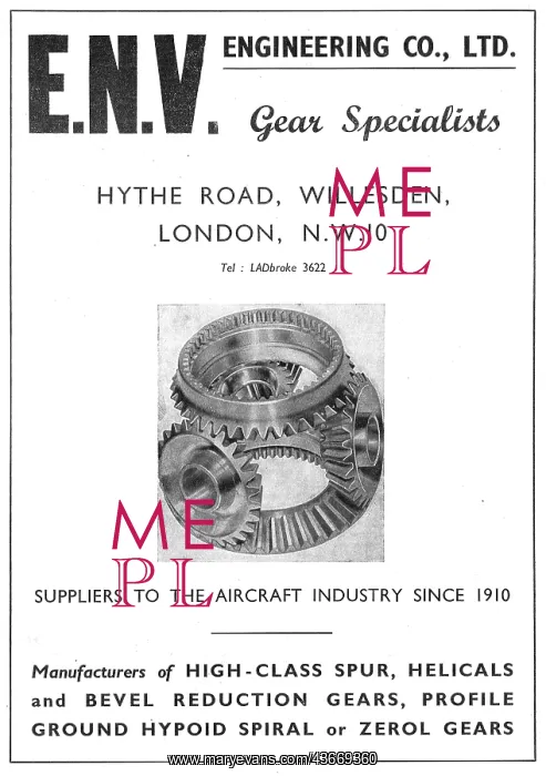 : ENV Engineering. Hythe Road, Willesden. Gear Specialists : ENV Engineering. Hythe Road, Willesden. Gear Specialists
