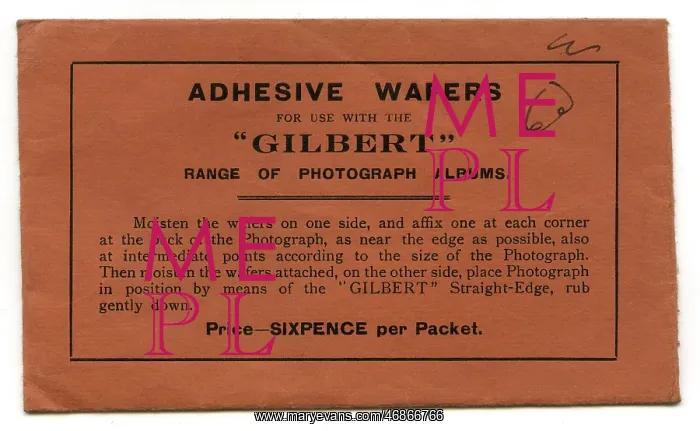 : Envelope, adhesive photo wafers : Envelope, adhesive photo wafers