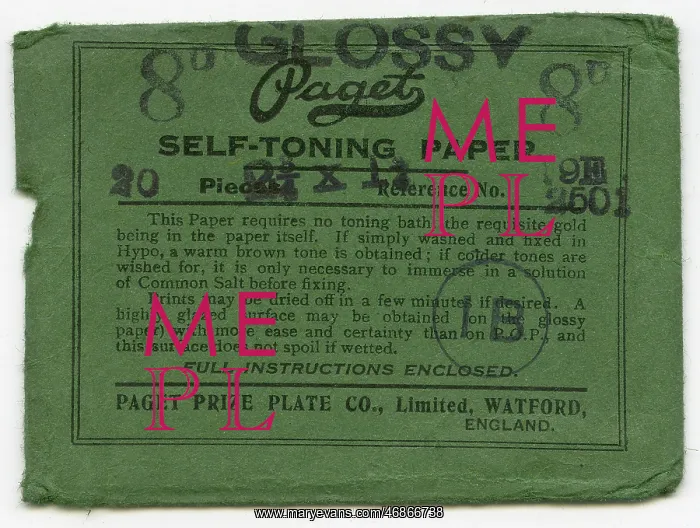 : Envelope, Paget photographic paper : Envelope, Paget photographic paper