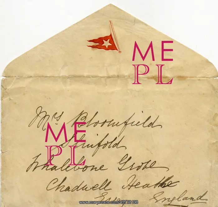 : Envelope from RMS Titanic from Esther and Eva Hart : Envelope from RMS Titanic from Esther and Eva Hart
