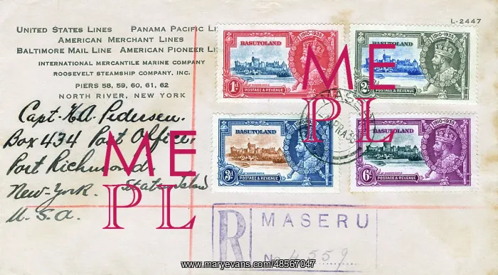 : Envelope with stamps from Basutoland, South Africa : Envelope with stamps from Basutoland, South Africa