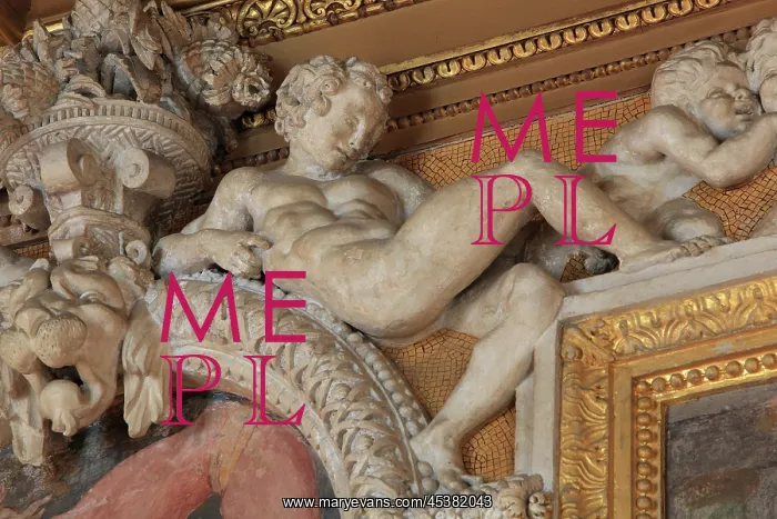 : Ephebe in carved stucco from the frame of the : Ephebe in carved stucco from the frame of the