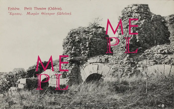 : Ephesus / Turkey. Small theater (Odeon). Picture postcard. About 1910. Photograph : Ephesus / Turkey. Small theater (Odeon). Picture postcard. About 1910. Photograph