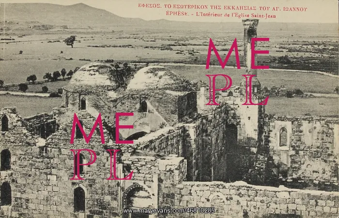 : Ephesus / Turkey. View of the church of St. John. Picture postcard. About 1910. Photograph : Ephesus / Turkey. View of the church of St. John. Picture postcard. About 1910. Photograph