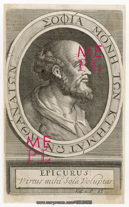  : EPICURUS (342 - 270 BC), Greek philosopher: the Latin inscription reads