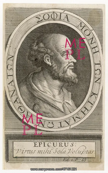  : EPICURUS (342 - 270 BC), Greek philosopher: the Latin inscription reads