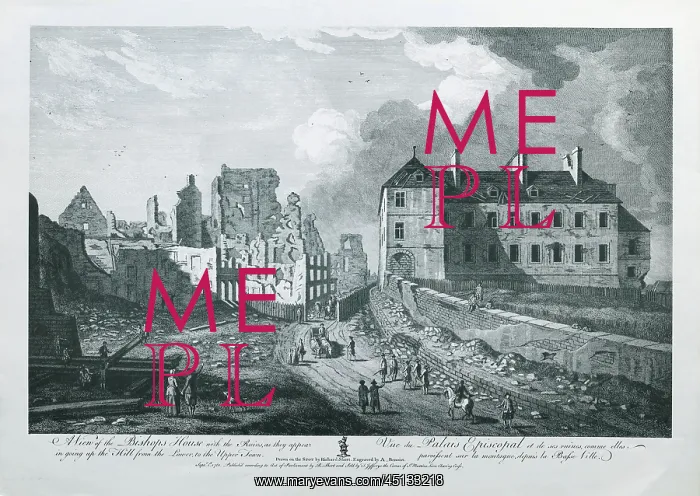: Episcopal Palace, engraving, Quebec City, Quebec, Canada : Episcopal Palace, engraving, Quebec City, Quebec, Canada