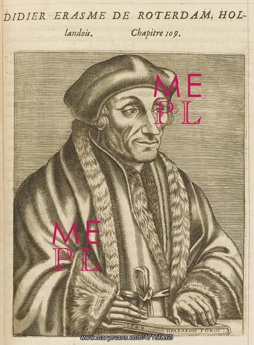  : ERASMUS. DESIDERIUS ERASMUS (1466 - 1536), Dutch Humanist