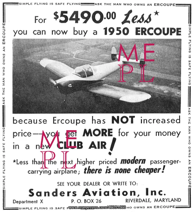 : ERCO Ercoupe - Sanders Aviation, Riverdale, Maryland : ERCO Ercoupe - Sanders Aviation, Riverdale, Maryland