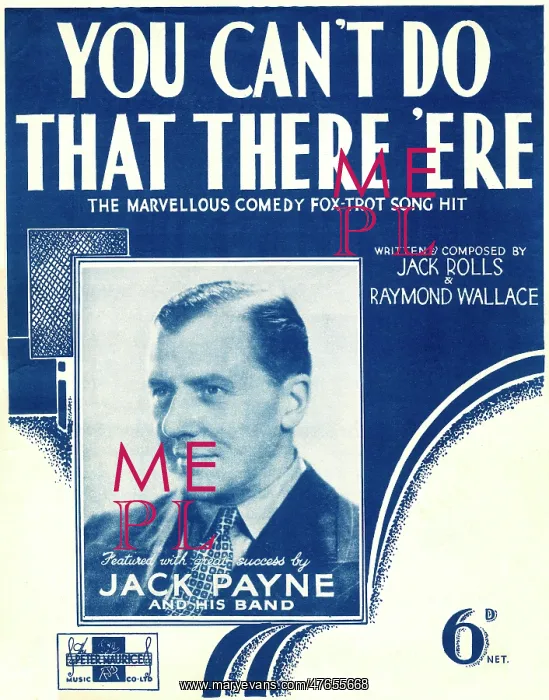 : You cant do that there ere - Music Sheet Cover : You cant do that there ere - Music Sheet Cover