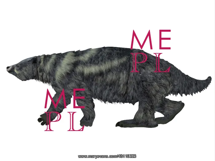 : Eremotherium ground sloth, side view : Eremotherium ground sloth, side view