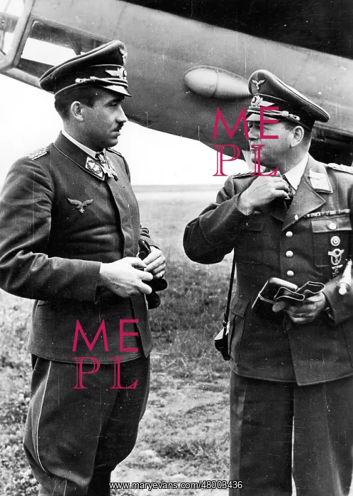 : Erhard Milch speaking with Adolf Galland, 1943 : Erhard Milch speaking with Adolf Galland, 1943