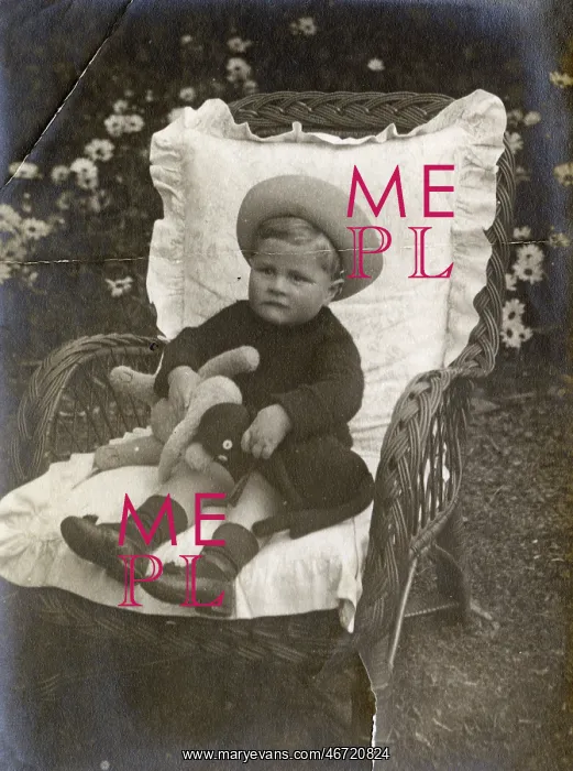 : Eric Atherton Smith - young boy aged 3 with his toy drum : Eric Atherton Smith - young boy aged 3 with his toy drum