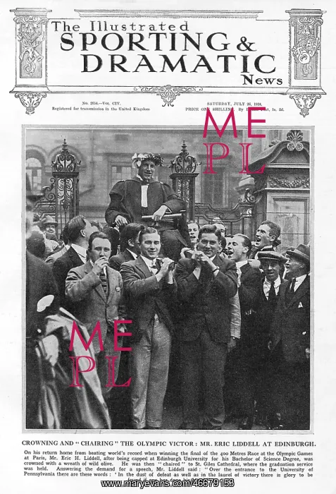 : Eric Liddell celebrating his Olympic win at Edinburgh Univer : Eric Liddell celebrating his Olympic win at Edinburgh Univer