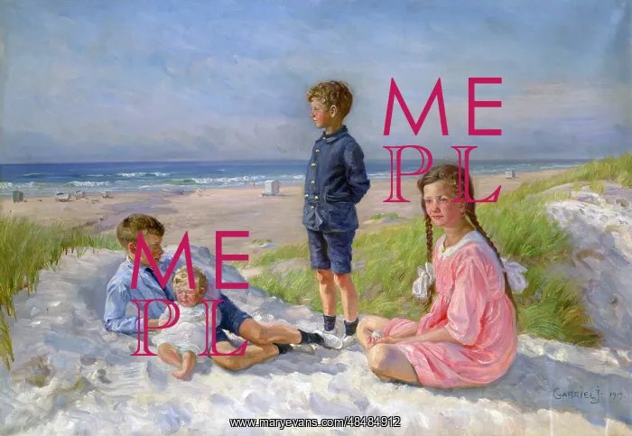: Erik, Else, Ove and Birthe Schultz on the Beach : Erik, Else, Ove and Birthe Schultz on the Beach