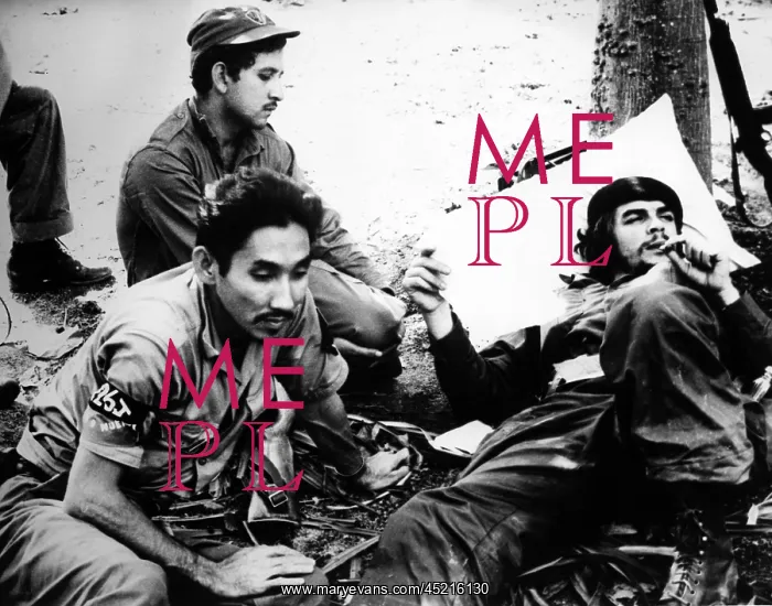: Ernesto Che Guevara (at right) shown with ? : Ernesto Che Guevara (at right) shown with ?
