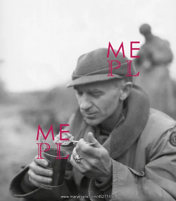 : Ernie Pyle, war correspondent, eating his C : Ernie Pyle, war correspondent, eating his C