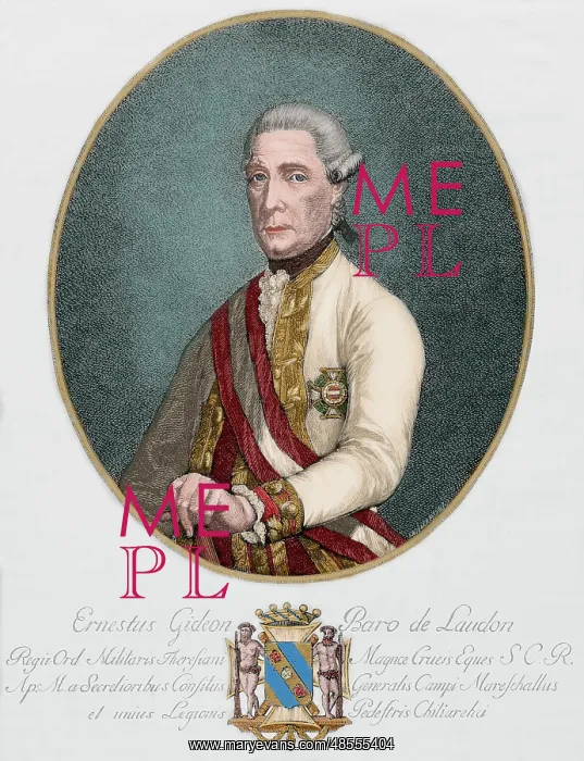  : Ernst Gideon von Laudon (1717-1790). Colored engraving