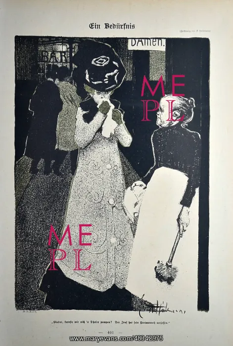 : Ernst Heilemann Ein Beduerfnis - A Need, 1899 : Ernst Heilemann Ein Beduerfnis - A Need, 1899