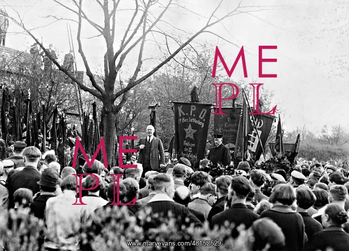 : Ernst Thaelmann at a funeral ceremony, 1929 : Ernst Thaelmann at a funeral ceremony, 1929