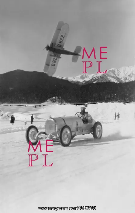 : Ernst Udet and Hans Stuck during a race at Eibsee, 1929 : Ernst Udet and Hans Stuck during a race at Eibsee, 1929