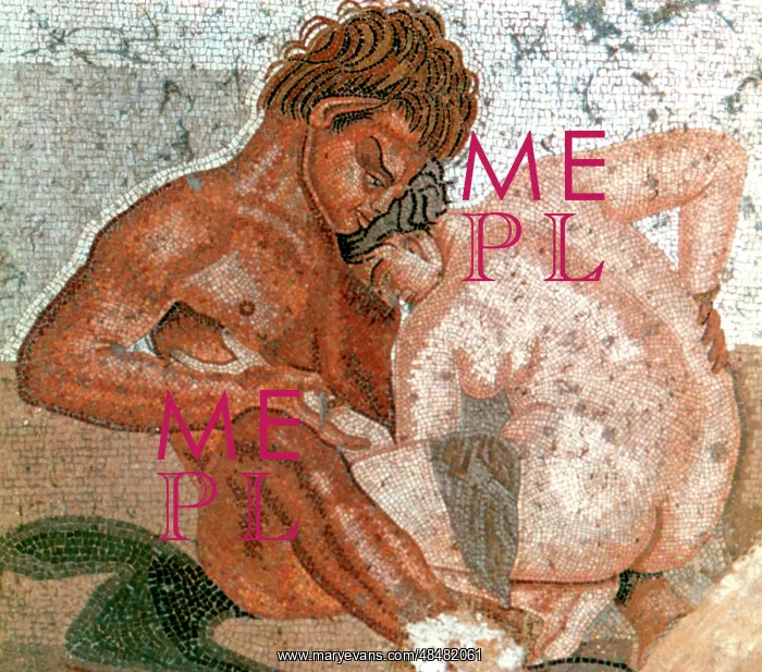 : Erotic Satyr and Nymph, wall painting from The : Erotic Satyr and Nymph, wall painting from The