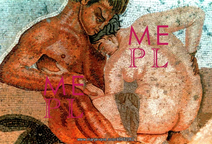 : Erotic Satyr and Nymph, wall painting from The : Erotic Satyr and Nymph, wall painting from The
