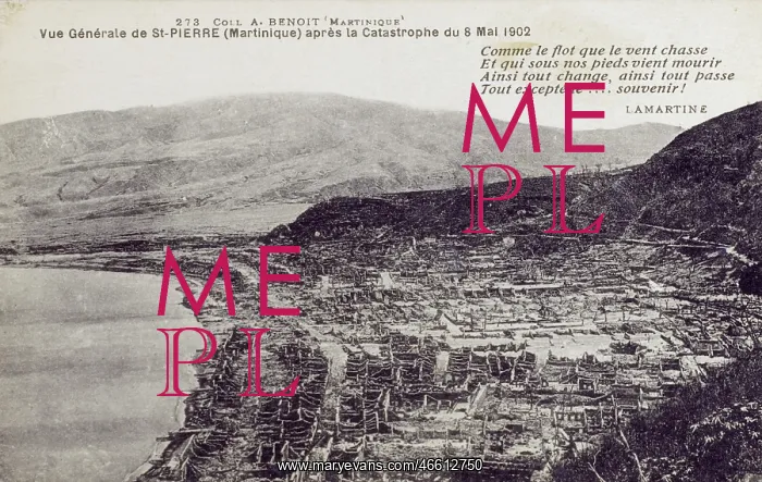 : Eruption of Mt. Pelee - Devastation at Saint-Pierre : Eruption of Mt. Pelee - Devastation at Saint-Pierre