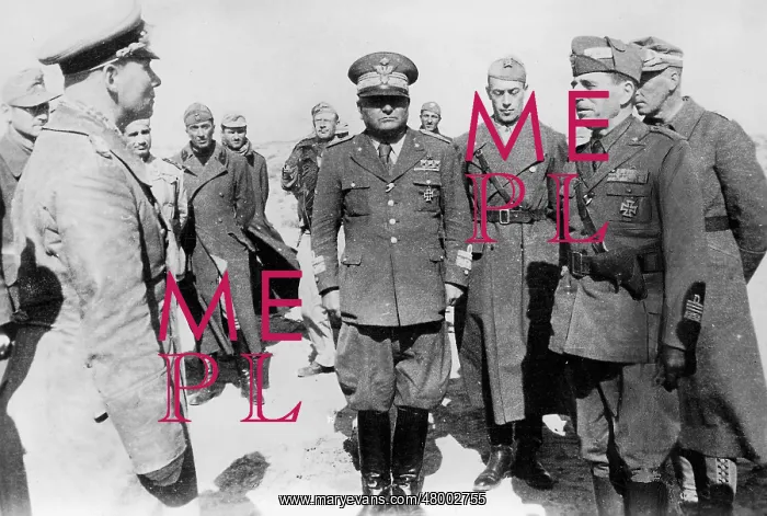 : Erwin Rommel with the Generals Bastico and Gambara, 1942 : Erwin Rommel with the Generals Bastico and Gambara, 1942
