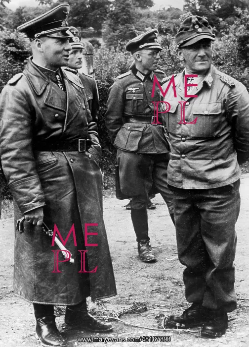 : Erwin Rommel with paratroopers in Normandy, 1944 : Erwin Rommel with paratroopers in Normandy, 1944