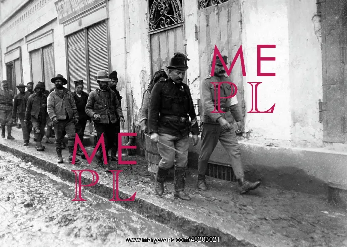 : Escort with suspected Serbian spies, 1915 : Escort with suspected Serbian spies, 1915