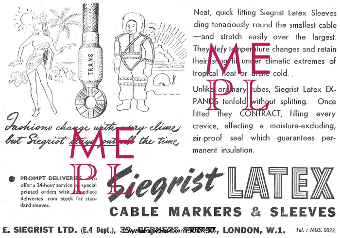  : E.Siegrist Latex Cable Sleeves & Markers