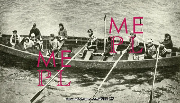: Eskimos rowing a boat, Greenland : Eskimos rowing a boat, Greenland