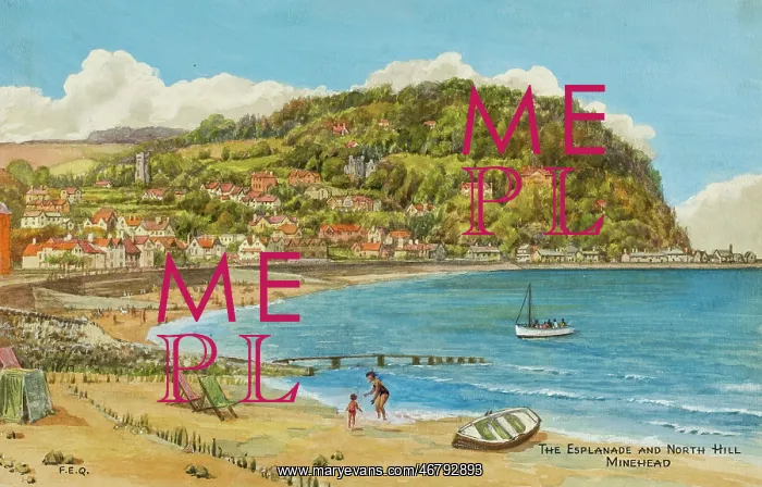 : Esplanade and North Hill, Minehead, Somerset : Esplanade and North Hill, Minehead, Somerset