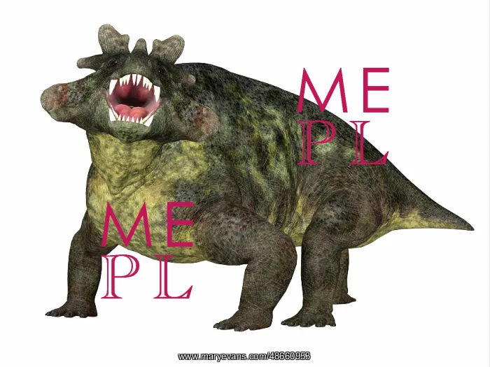 : Estemmenosuchus dinosaur, side profile : Estemmenosuchus dinosaur, side profile