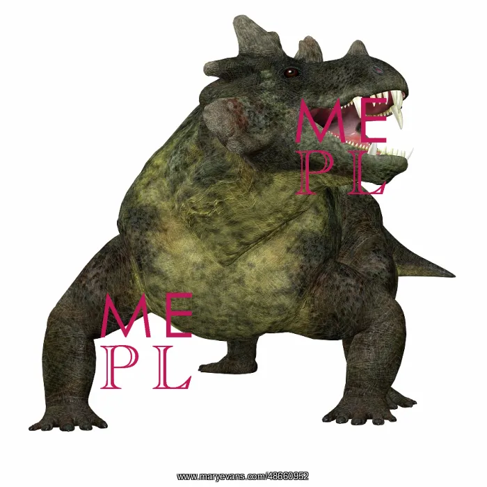 : Estemmenosuchus dinosaur, front view : Estemmenosuchus dinosaur, front view