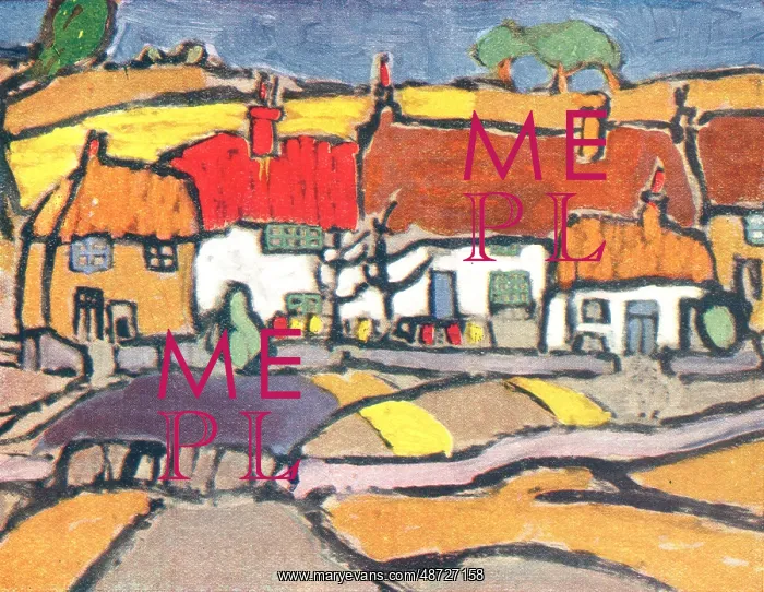 : Etaples. A colourful painting of a street in Etaples, a commune of northern France : Etaples. A colourful painting of a street in Etaples, a commune of northern France