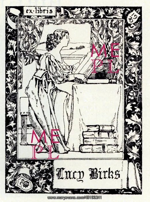 : Etched Bookplate Design : Etched Bookplate Design
