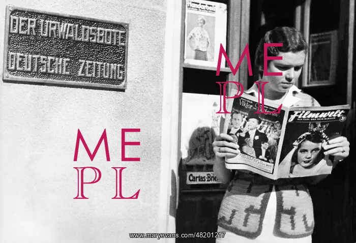 : Ethnic German reads a German language magazine, 1935 : Ethnic German reads a German language magazine, 1935