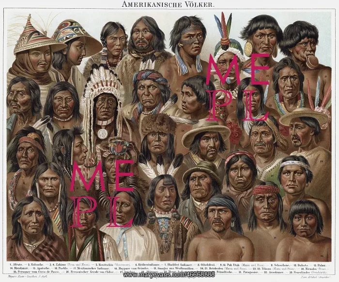  : ethnicities, American people color plate, lithograph