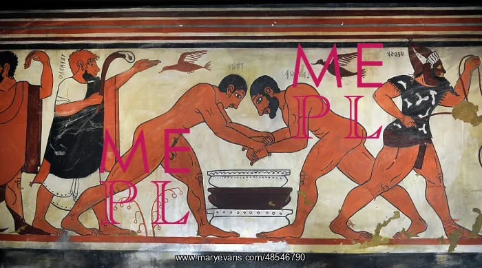 : Etruscan Art. Italy. Tarquinia. Tomb of the Augurs, c.530 BC : Etruscan Art. Italy. Tarquinia. Tomb of the Augurs, c.530 BC
