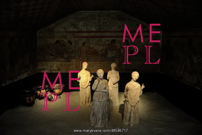 : Etruscan. Art. Reconstruction of the Tomb of the Leopards in : Etruscan. Art. Reconstruction of the Tomb of the Leopards in