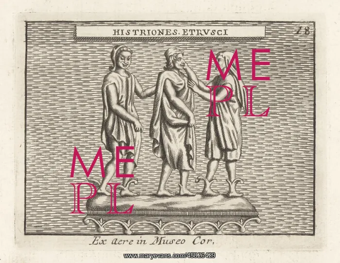 : Etruscan mimes or actors in winged boots : Etruscan mimes or actors in winged boots