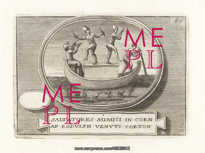 : Etruscan mimic dancers performing on a boat